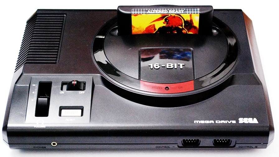 Sega Mega Drive (Brasil — TecToy), com o cartucho de Altered Beast