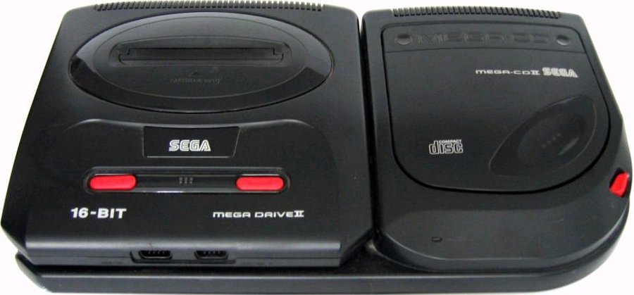Sega Mega-CD II, acoplado a um Mega Drive II